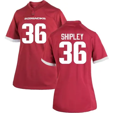 Matthew Shipley Women's Arkansas Razorbacks Cardinal Football College Jersey - Game