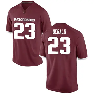 Red Dorian Gerald Men's Arkansas Razorbacks Football College Jersey - Game