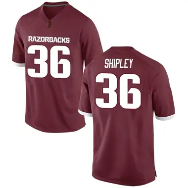 Red Matthew Shipley Men's Arkansas Razorbacks Football College Jersey - Replica